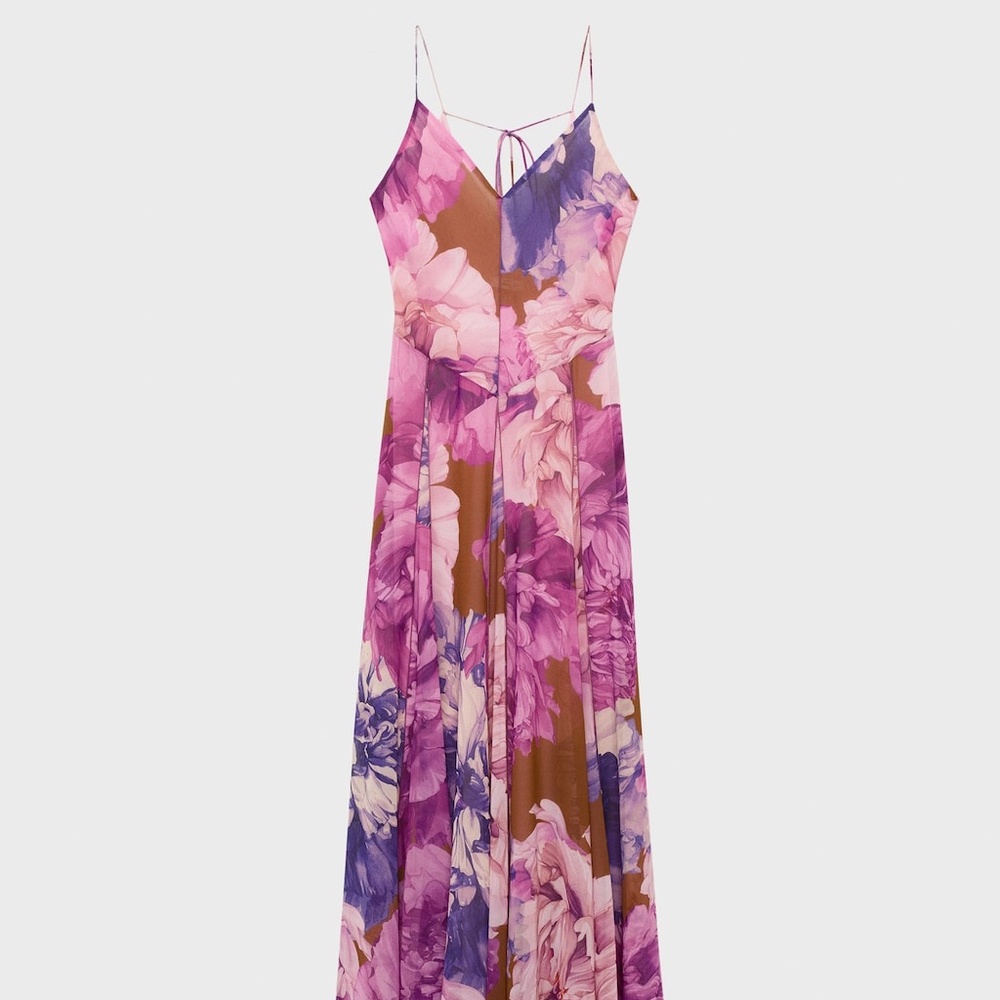 MANGO - Floral godet dress purple - 2 - Woman